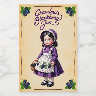 Grandma's Blackberry Jam Vintage Food Label