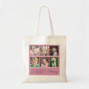 Grandma's Blessings Photo Collage Tote Bag