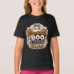 Grandma's Boo Crew Cute Halloween Ghost Retro T-Shirt