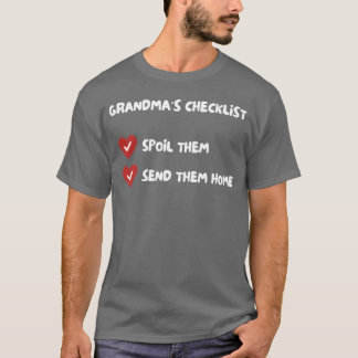 grandmas checklist funny grand mother vintage T-Shirt