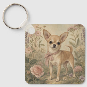Grandma's Chihuahua Dog Square Key Ring