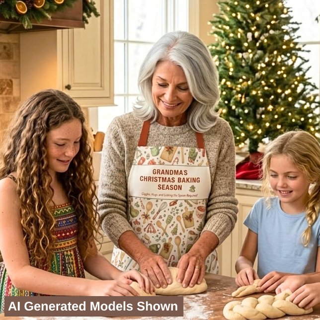 Grandma's Christmas Baking Season Pattern Custom Apron (Creator Uploaded)