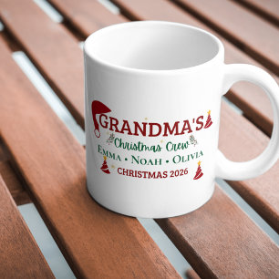Grandma's Christmas Crew Personalised Mug