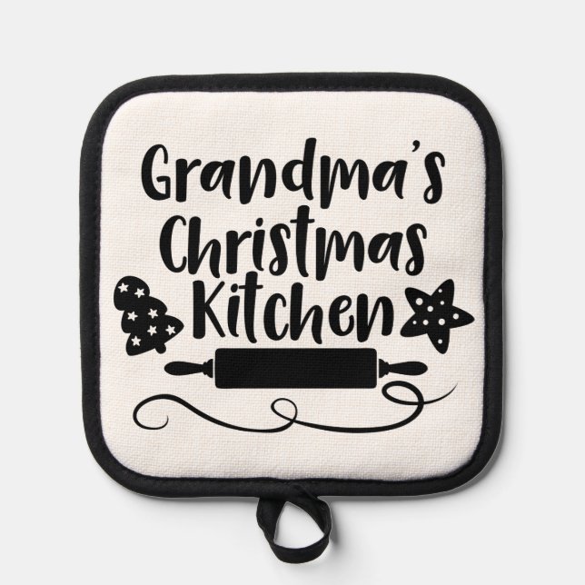 Grandma's Christmas Kitchen Pot Holder (Front)