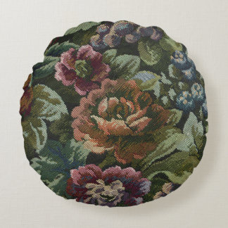 Grandma's Comfy Vintage Floral Dopp Kit Round Cushion