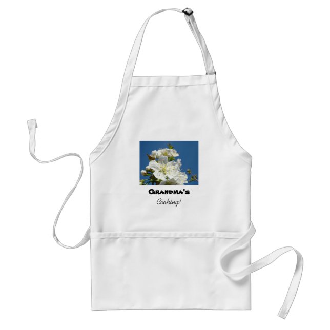 Grandma's Cooking! apron custom Cherry Blossoms (Front)