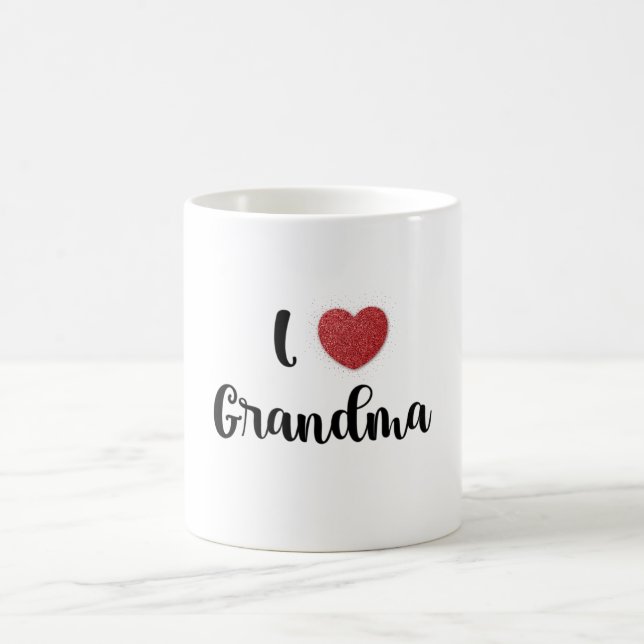Grandma's Day I Love Grandma Heart Explosion Gift  Coffee Mug (Center)