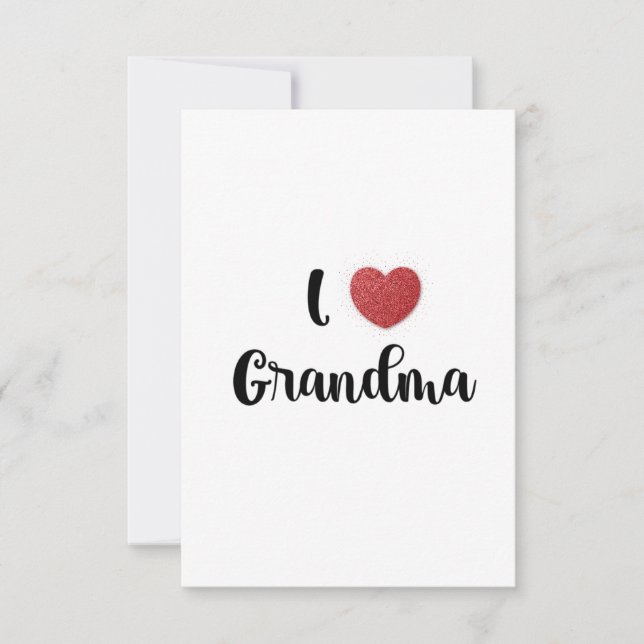 Grandma's Day I Love Grandma Heart Explosion Gift  Thank You Card (Front)