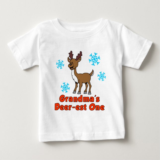 Grandma's Deer-est One Baby T-Shirt (Front)