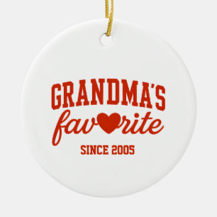 Grandma's Favorite, Funny Gift for Chistmas Ceramic Tree Decoration