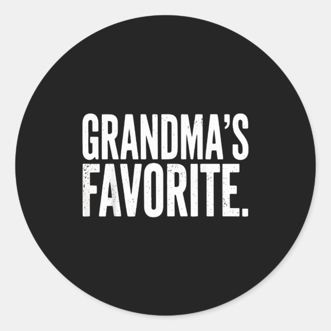 Grandma's Favorite Funny Grandparent Granhild Vint Classic Round Sticker (Front)