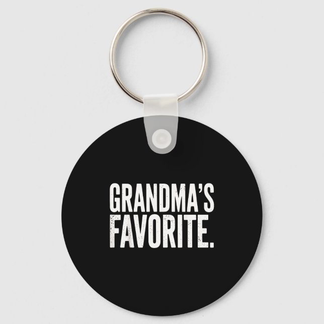 Grandma's Favorite Funny Grandparent Granhild Vint Key Ring (Front)