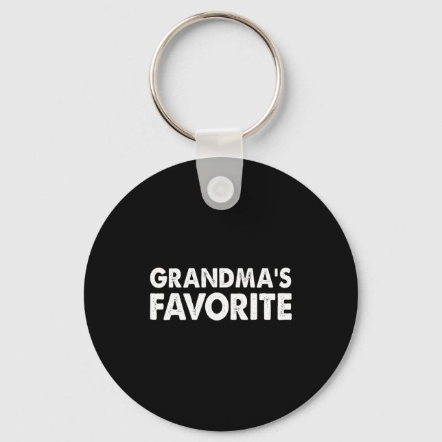 Grandma's Favorite Funny Grandparent Granhild Vint Key Ring (Front)
