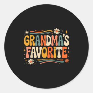 Grandmas Favorite Funny Grandparent Granhild Vinta Classic Round Sticker