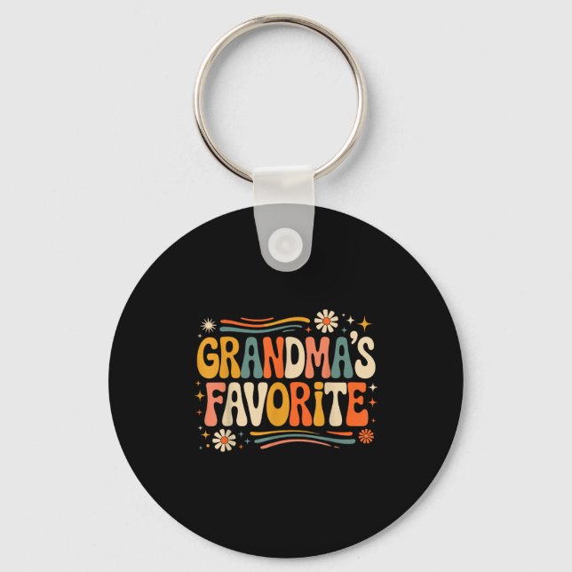 Grandmas Favorite Funny Grandparent Granhild Vinta Key Ring (Front)