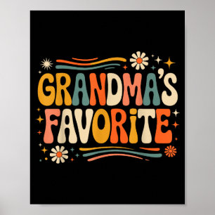Grandmas Favorite Funny Grandparent Granhild Vinta Poster