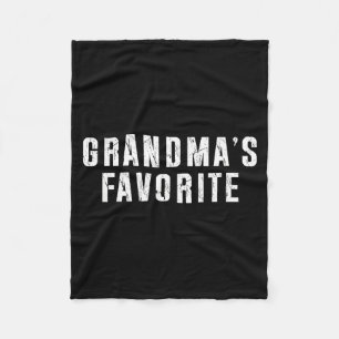 Grandma's Favorite Grandparent Granhild Funny Fami Fleece Blanket