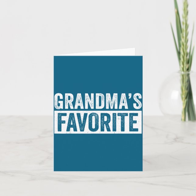 Grandmas Favorite Grandson Funny Granhild Granddau Card (Front)