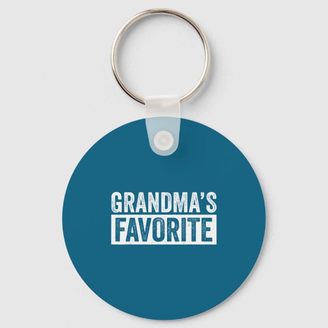 Grandmas Favorite Grandson Funny Granhild Granddau Key Ring (Front)