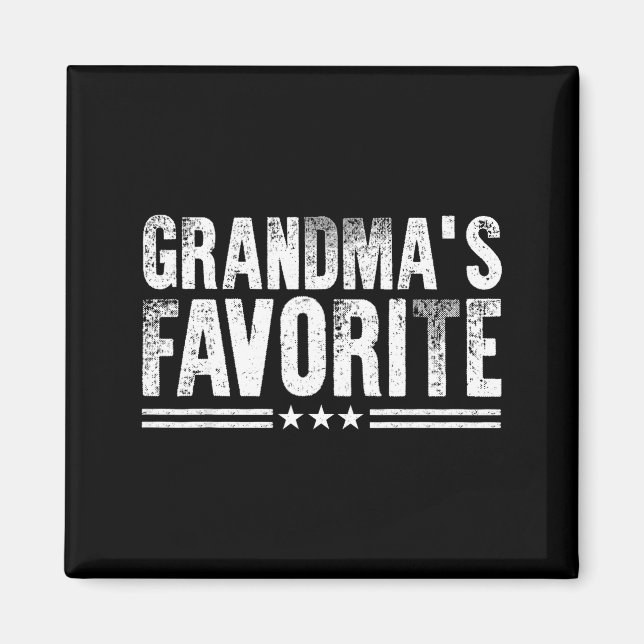 Grandmas Favorite, Grandson Or Granddaughter Famil Magnet (Front)