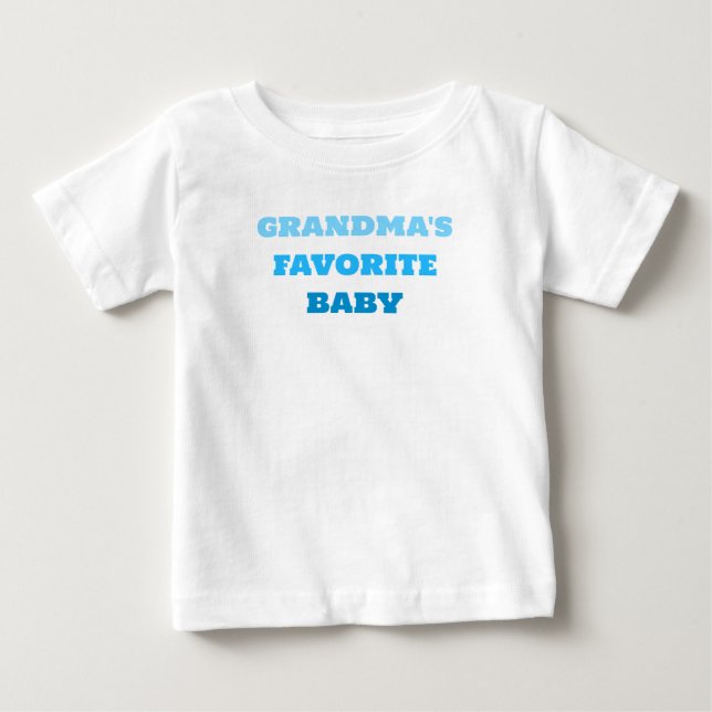 Grandma's Favourite Baby, Cute Blue Baby T-shirt (Front)