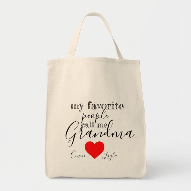 Grandma's favourite Tote (personalised with names) (Front)