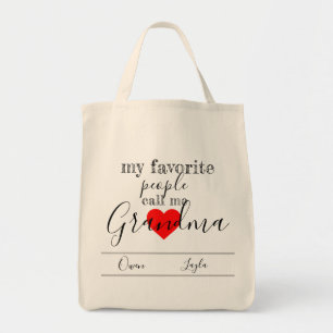 Grandma's favourite Tote (personalised with names) Bag
