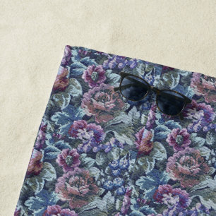 Grandma's Floral Couch Pattern Image Beach Towel