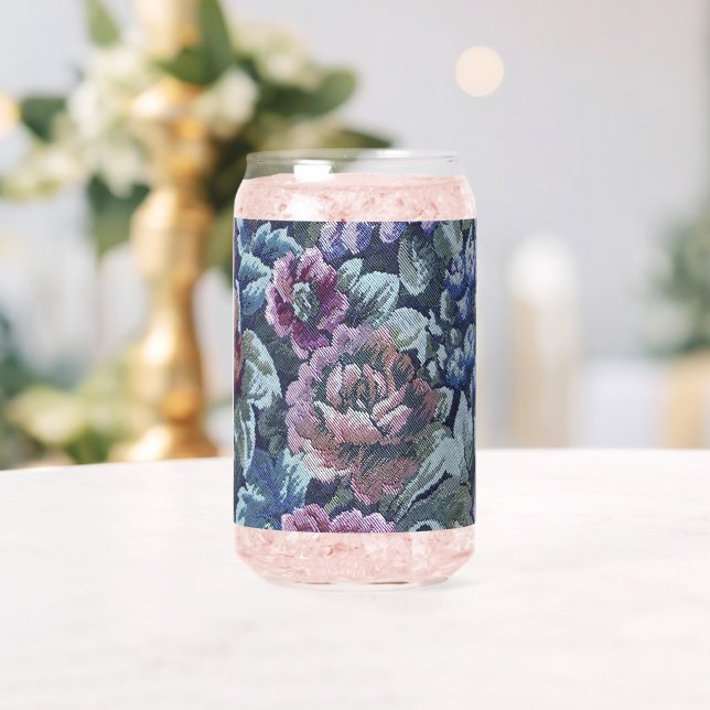 Grandma's Floral Couch Pattern Image Can Glass (Insitu (Wedding))