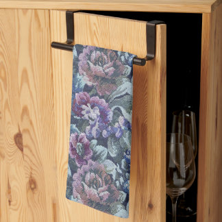 Grandma's Floral Couch Pattern Image Tea Towel