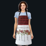 Grandma's Flower Garden 6 Grandkids Name Floral Apron<br><div class="desc">This Grandma's Garden Flower and Grandkids Name custom design is a delightful blend of vintage charm and personalised warmth. It is the perfect addition to any grandmother's haven, bringing the beauty of a botanical garden right into her home. Featuring a stunning vintage flower illustration that captures the essence of grandma's...</div>