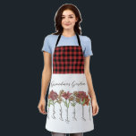 Grandma's Flower Garden 7 Grandkids Name Floral Apron<br><div class="desc">This Grandma's Garden Flower and Grandkids Name custom design is a delightful blend of vintage charm and personalised warmth. It is the perfect addition to any grandmother's haven, bringing the beauty of a botanical garden right into her home. Featuring a stunning vintage flower illustration that captures the essence of grandma's...</div>