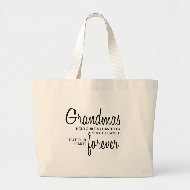 Grandmas Forever black Large Tote Bag (Front)