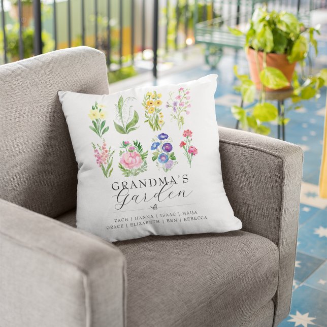 Grandma's Garden Birth Month Flower Keepsake Cushion (Creator Uploaded)