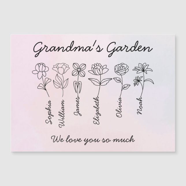 GRANDMA'S GARDEN - CU MAGNETIC INVITATION (Front)