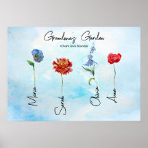 Grandmas Garden | Custom Personalised Family Art 