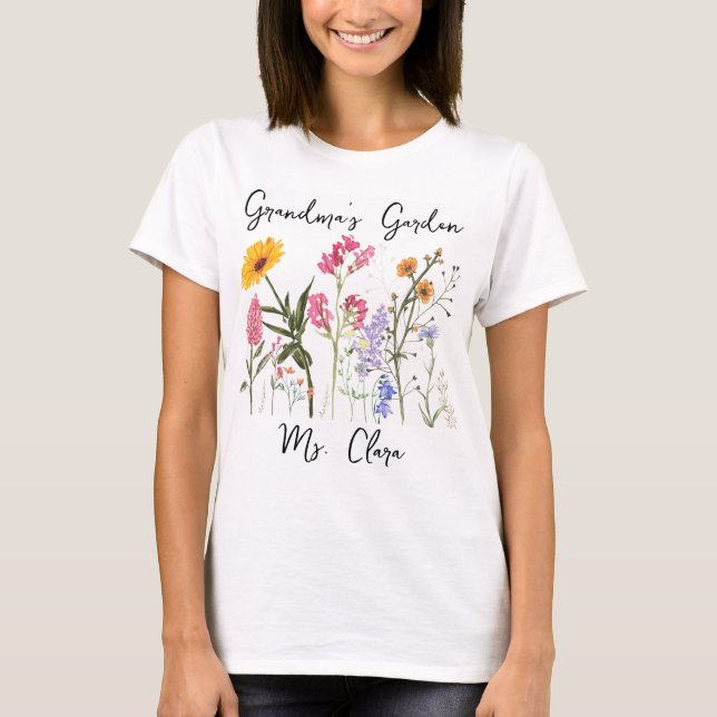 Grandma's Garden Shirt, Mothers Day Gift, Birth Mo T-Shirt (Front)