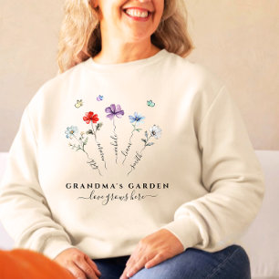 Grandma's garden with grandkids names Watercolor Sweatshirt