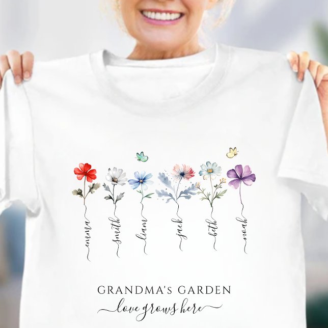 Grandma's garden with grandkids names Watercolor Tri-Blend Shirt (Creator Uploaded)