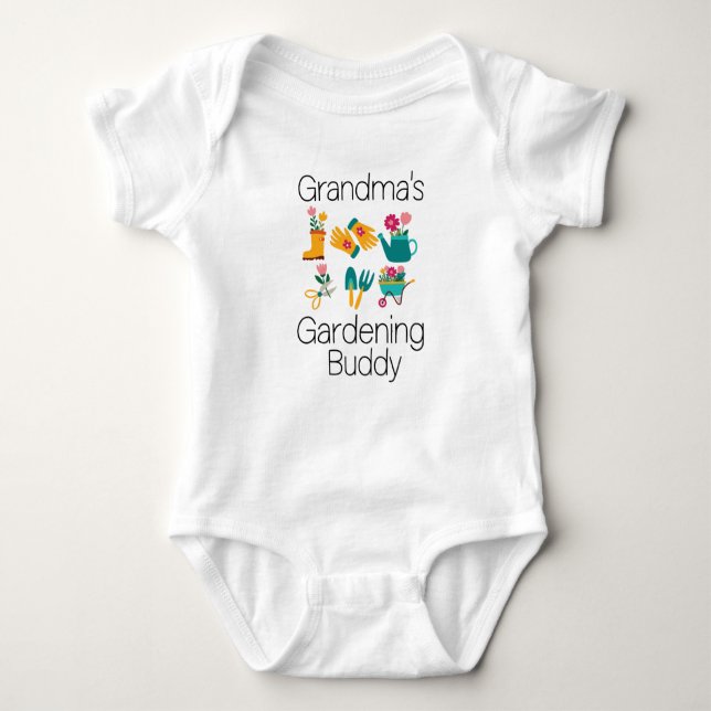 Grandma's Gardening Buddy Cute Grandma's Buddy Baby Bodysuit (Front)