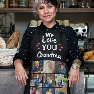 Grandmas Grandkids 12 Photo Collage Keepsake Apron