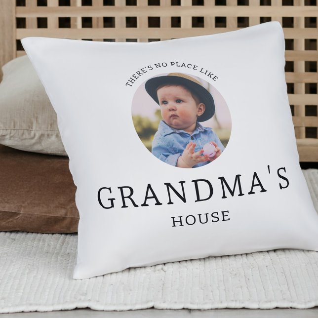 Grandma's House Keepsake Black and White Photo Cushion (Grandma's House Keepsake Black and White Photo Throw Pillow)