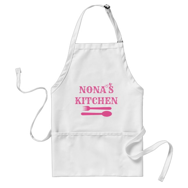 Grandma's Kitchen Apron, Baking Kitchen Chef Pink Standard Apron (Front)