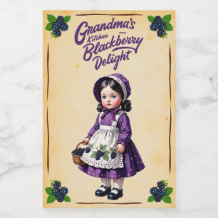 Grandma's Kitchen Blackberry Delight Vintage Food Label