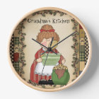 Grandma's Kitchen Cartoon Wall Clock