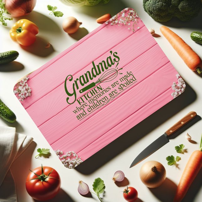 Grandmas Kitchen Good Food Served Daily in Love Cutting Board (Creator Uploaded)