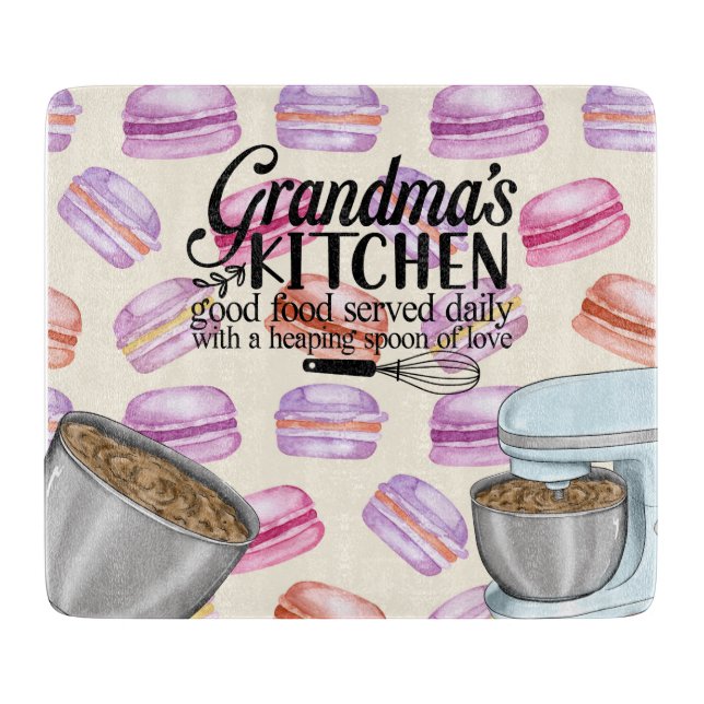 Grandma's Kitchen Good Food Served Daily with a He Cutting Board (Front)