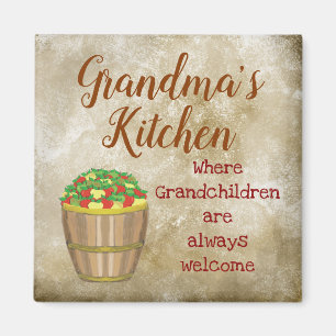 Grandma's Kitchen Grandchildren Welcome Apples Magnet