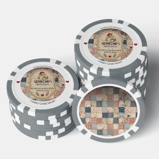 Grandma's Kitchen Heirloom Recipes Personalised Poker Chips (Stack)
