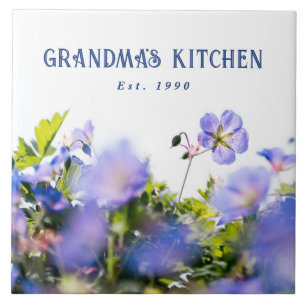 Grandma's Kitchen Personalised Wildflower Ceramic  Tile